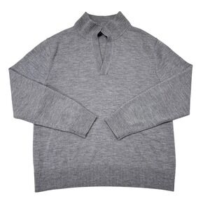 Banana Republic Sweater Mens Size XL Gray Pullover Merino Wool Knit Collared